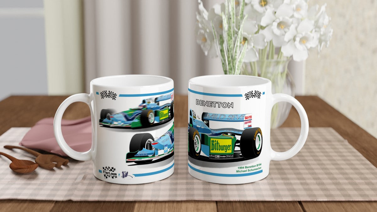 Benetton B194 F1 Motor Racing Art Mug