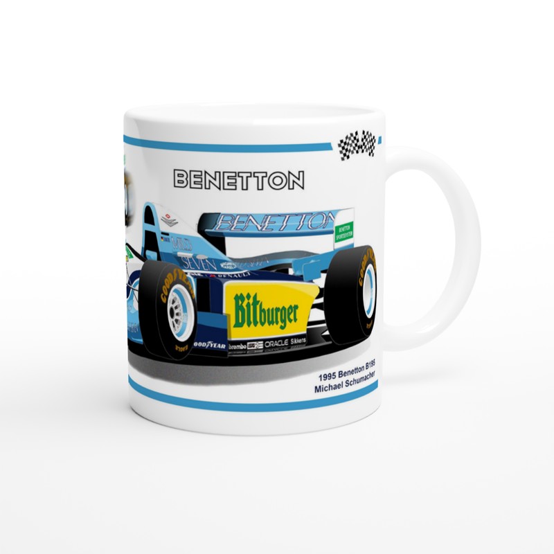 Benetton B195 F1 Motor Racing Art Mug