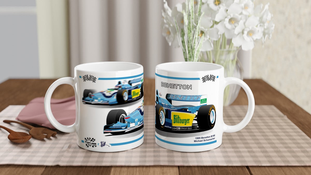 Benetton B195 F1 Motor Racing Art Mug