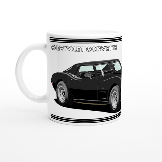 Chevrolet Corvette C3 in Black Art Mug