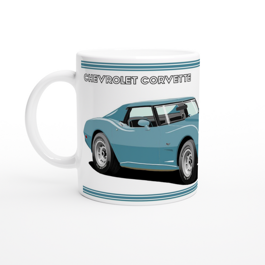 Chevrolet Corvette C3 in Blue Art Mug