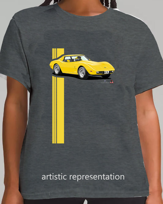 Chevrolet Corvette C3 in Yellow Art T Shirt