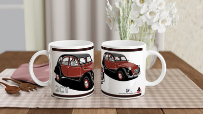 Citroen 2CV in Charleston in Burgundy Art Mug