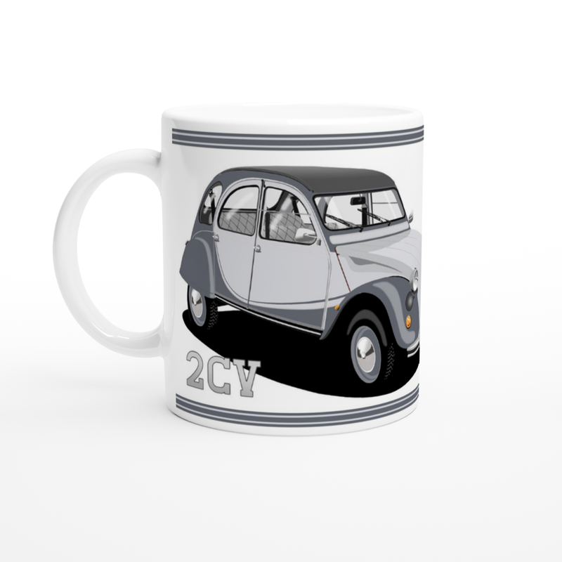 Citroen 2CV in Charleston in Gray Art Mug