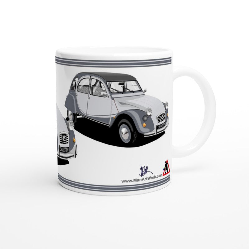 Citroen 2CV in Charleston in Gray Art Mug