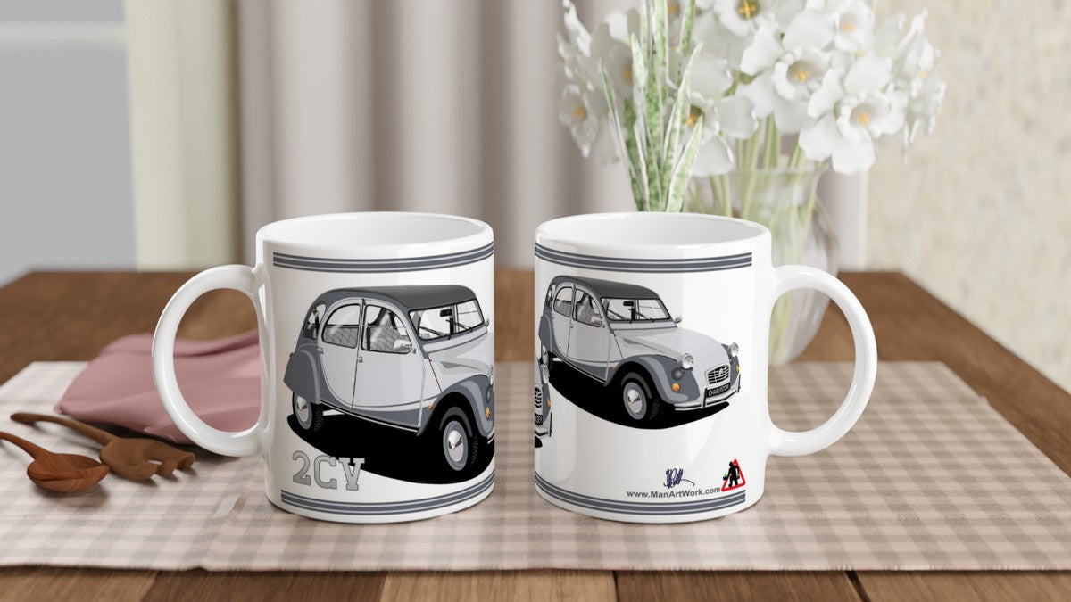 Citroen 2CV in Charleston in Gray Art Mug