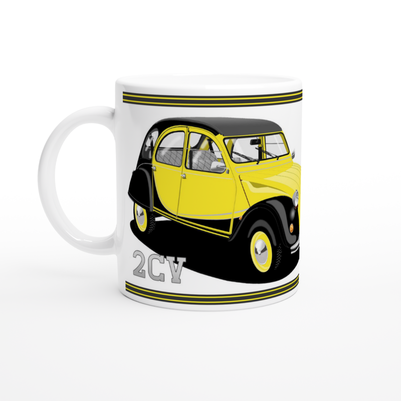 Citroen 2CV in Charleston in Yellow Art Mug