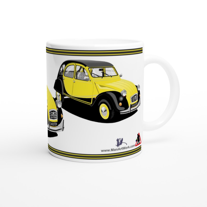 Citroen 2CV in Charleston in Yellow Art Mug