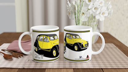 Citroen 2CV in Charleston in Yellow Art Mug