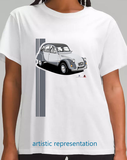 Citroen 2CV Charleston Gray Art T Shirt