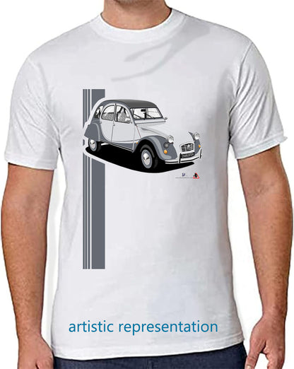 Citroen 2CV Charleston Gray Art T Shirt