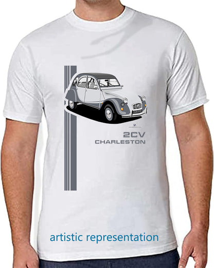 Citroen 2CV Charleston Gray Art T Shirt