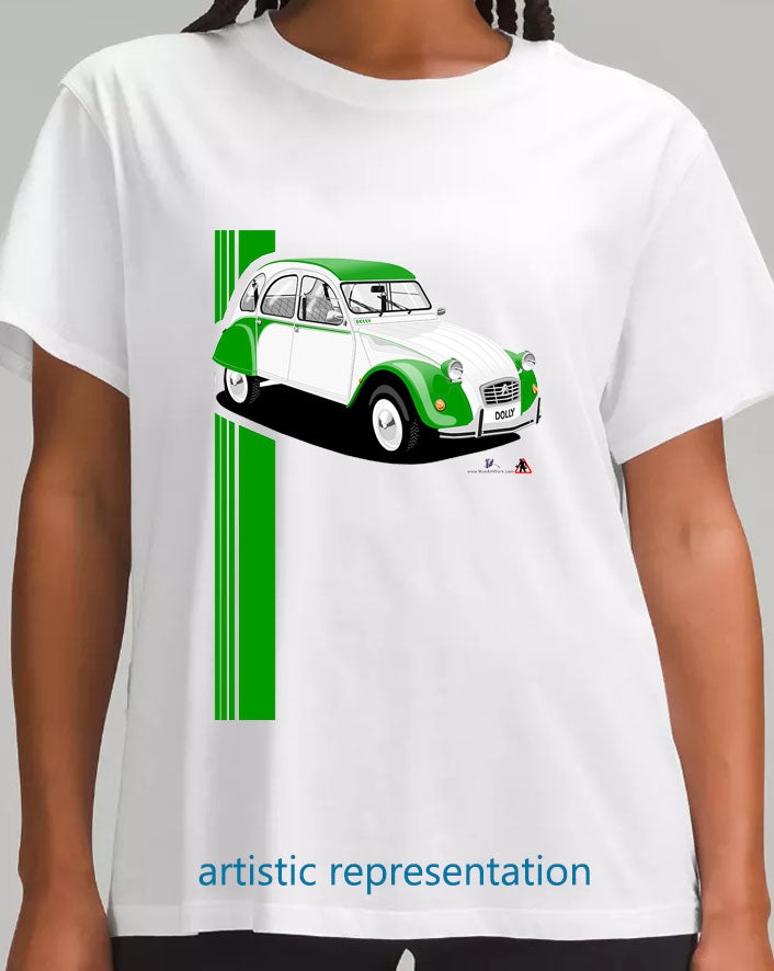 Citroen 2CV Dolly Green Art T Shirt