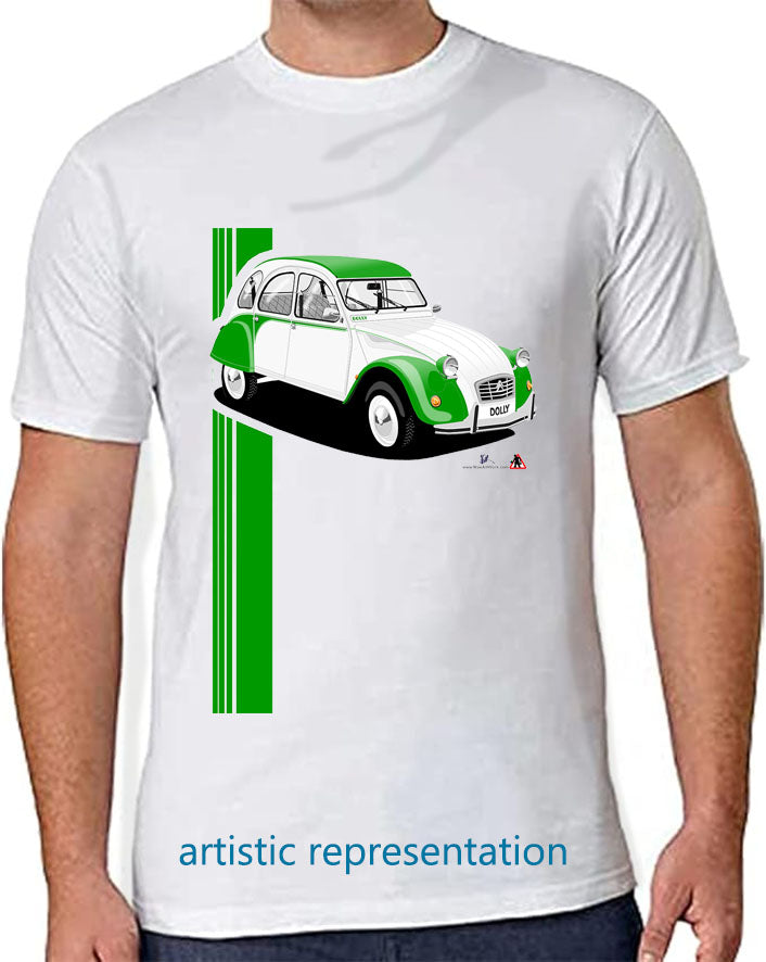 Citroen 2CV Dolly Green Art T Shirt