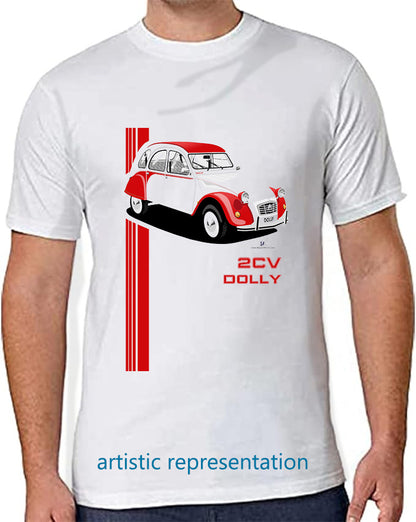 Citroen 2CV Dolly Red & White Art T Shirt