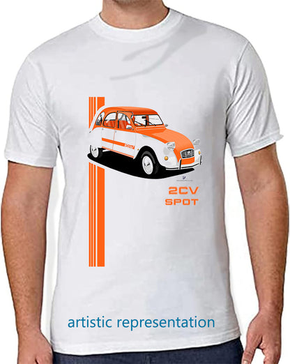 Citroen 2CV Spot Orange Roof Art T Shirt