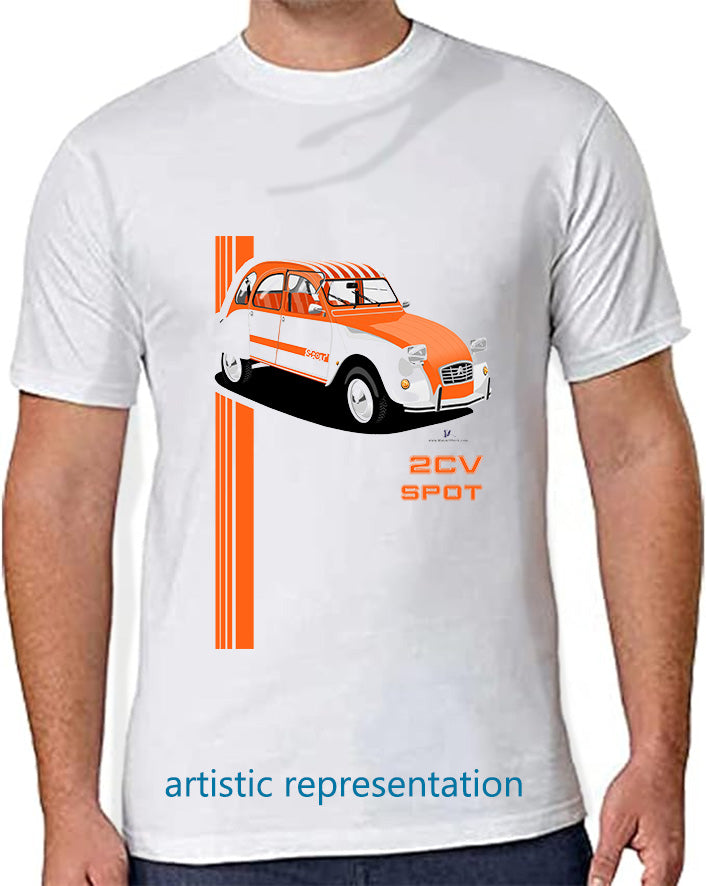 Citroen 2CV Spot Striped Roof Art T Shirt