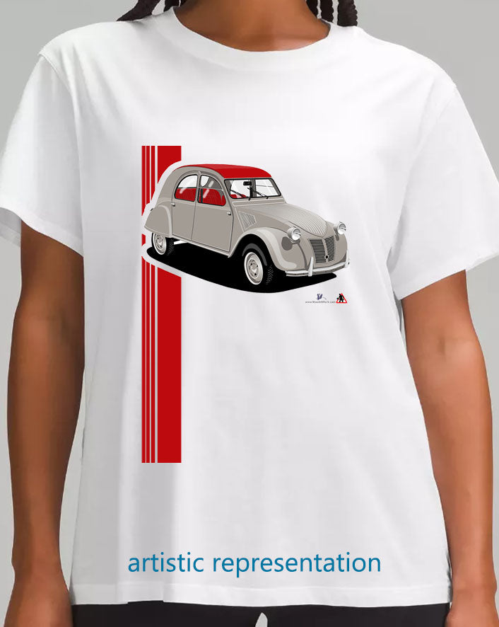 Citroen 2CV in Gray Art T Shirt