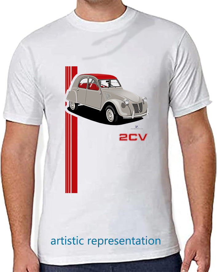 Citroen 2CV in Gray Art T Shirt