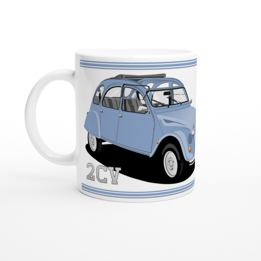 Citroen 2CV in Blue Art Mug