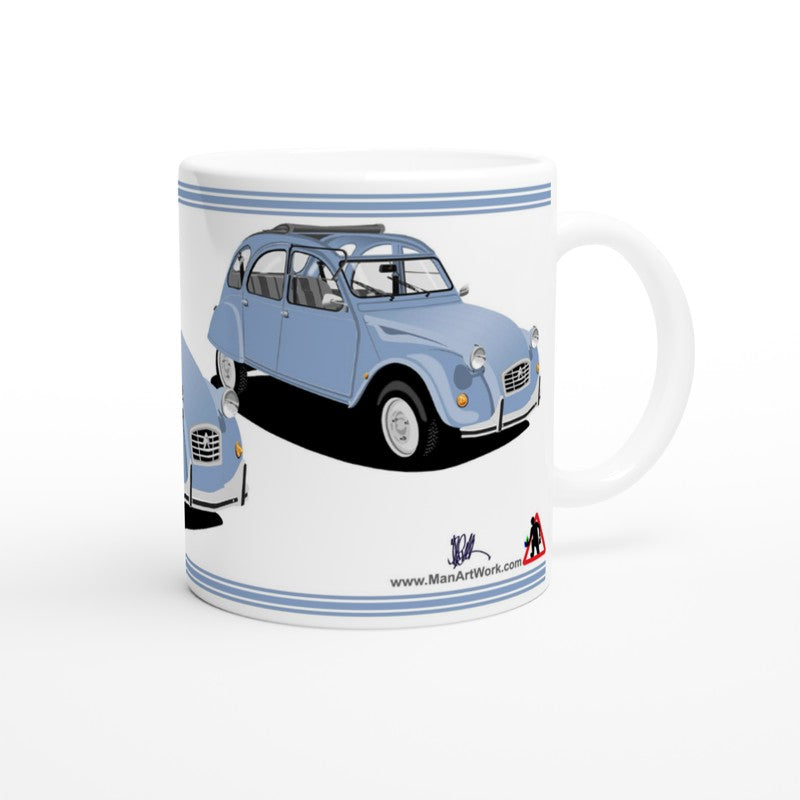 Citroen 2CV in Blue Art Mug