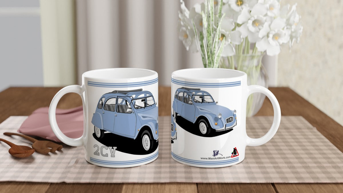 Citroen 2CV in Blue Art Mug