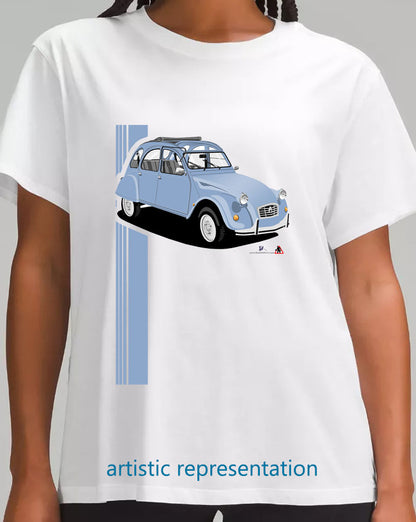 Citroen 2CV Blue Art T Shirt