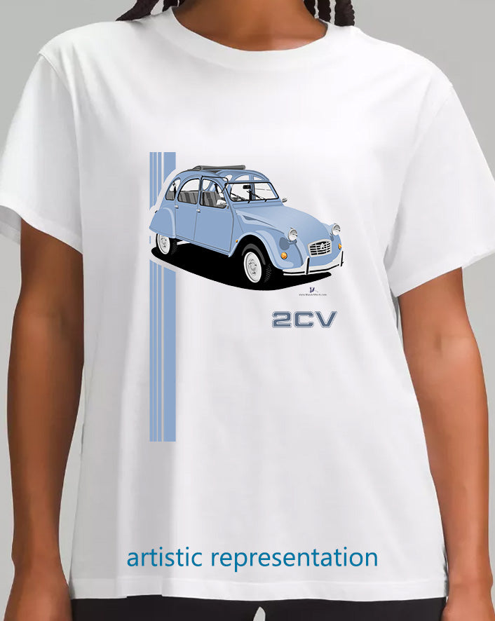 Citroen 2CV Blue Art T Shirt