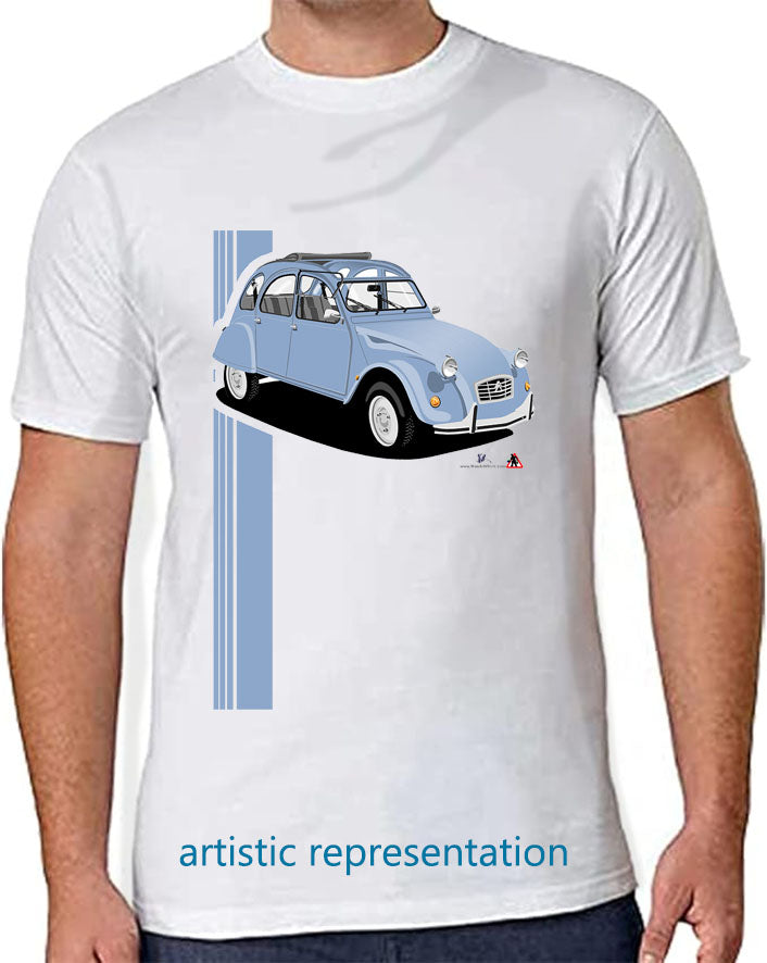 Citroen 2CV Blue Art T Shirt