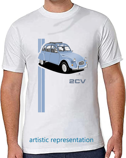 Citroen 2CV Blue Art T Shirt