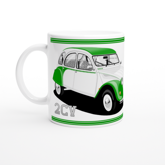 Citroen 2CV in Dolly in Green Art Mug