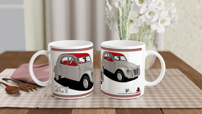 Citroen 2CV Gray Art Mug