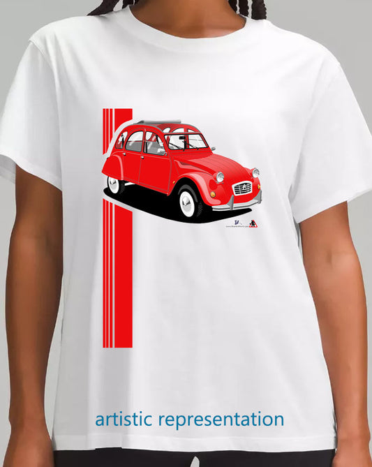 Citroen 2CV in Red Art T Shirt