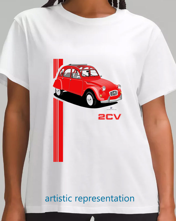Citroen 2CV in Red Art T Shirt