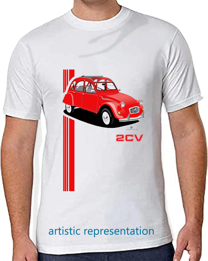 Citroen 2CV in Red Art T Shirt