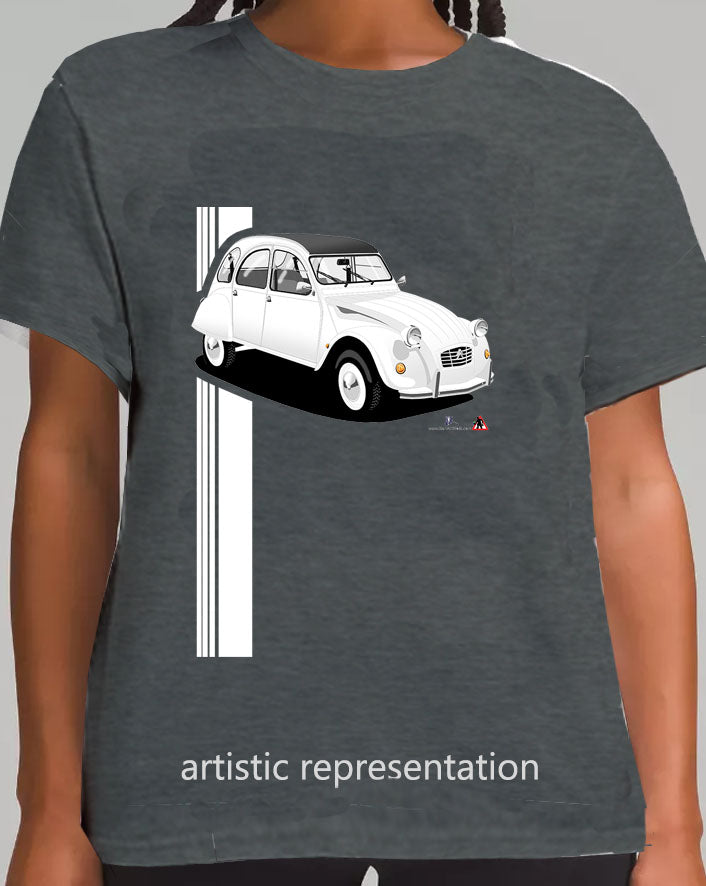 Citroen 2CV in White Art T Shirt