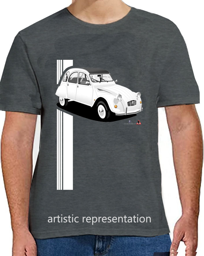 Citroen 2CV in White Art T Shirt