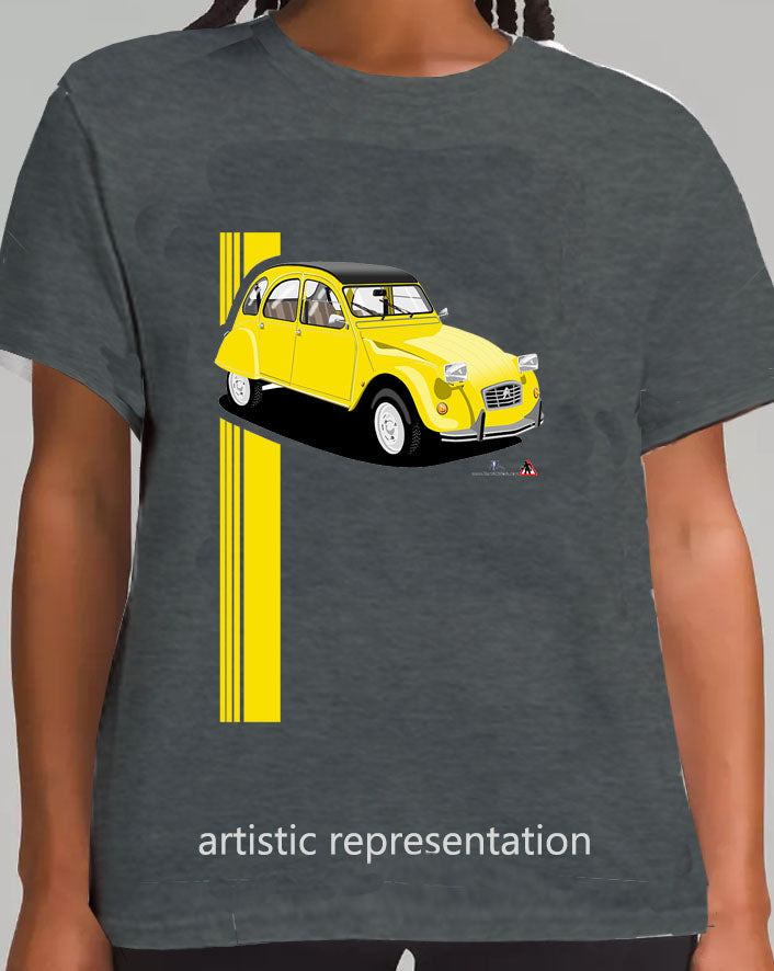 Citroen 2CV in Yellow Art T Shirt