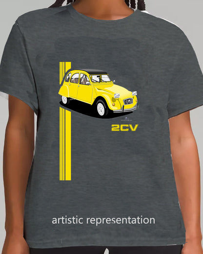 Citroen 2CV in Yellow Art T Shirt