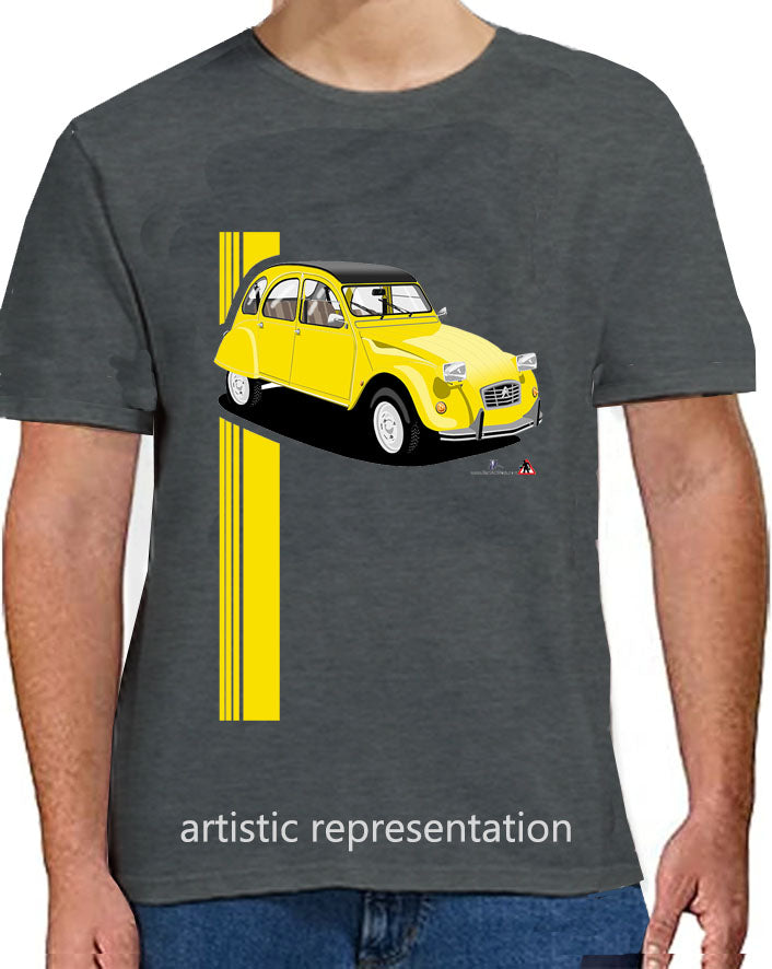 Citroen 2CV in Yellow Art T Shirt