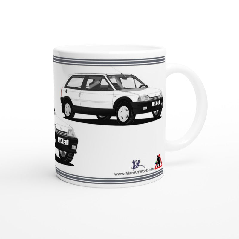 Citroen AX GT in White Art Mug