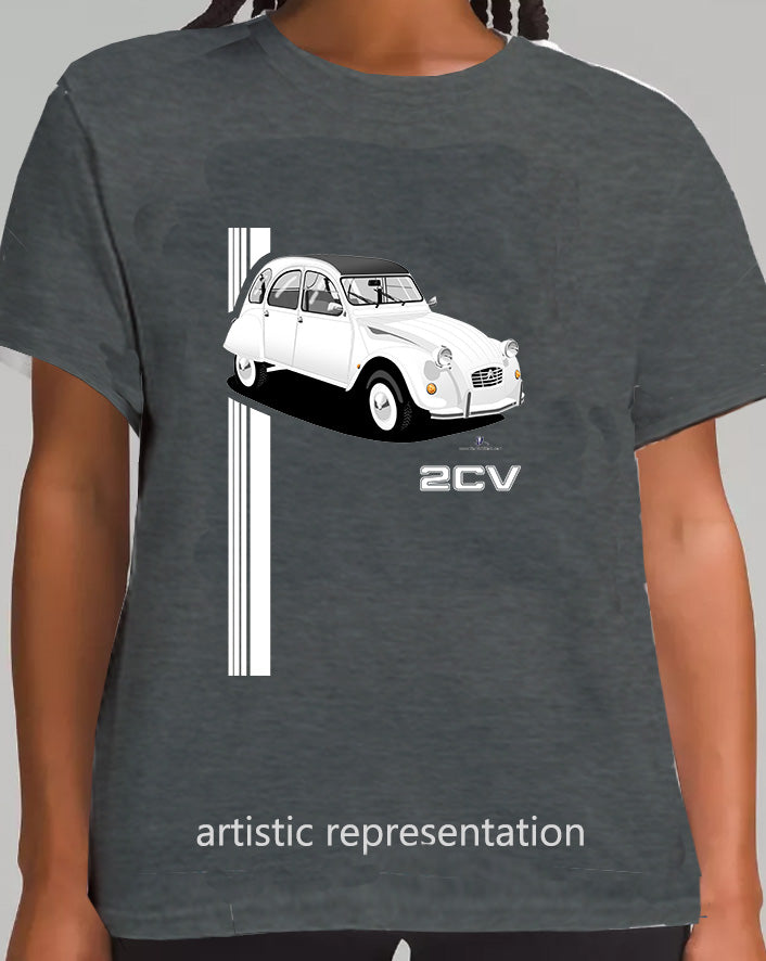 Citroen 2CV in White Art T Shirt