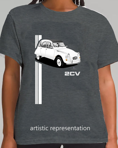 Citroen 2CV in White Art T Shirt