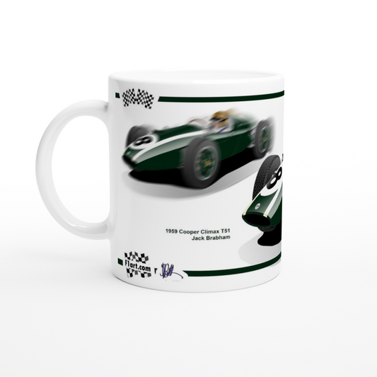 Cooper Climax T51 F1 Motor Racing Art Mug