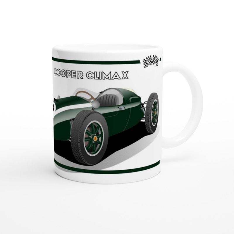 Cooper Climax T51 F1 Motor Racing Art Mug