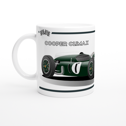 Cooper Climax T53 F1 Motor Racing Art Mug