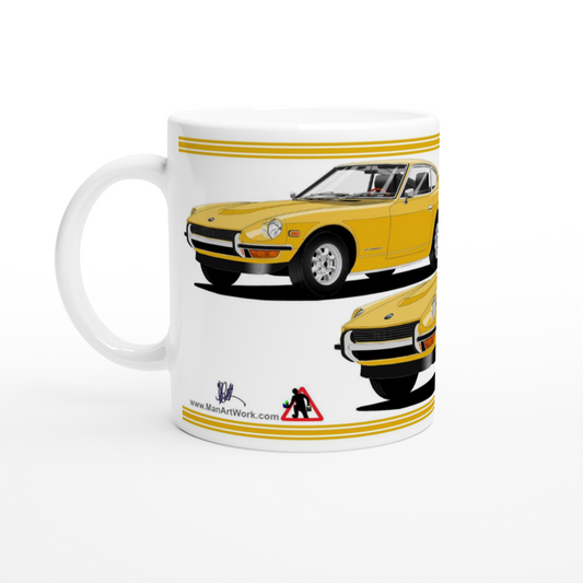 Datsun 240Z in Yellow Art Mug