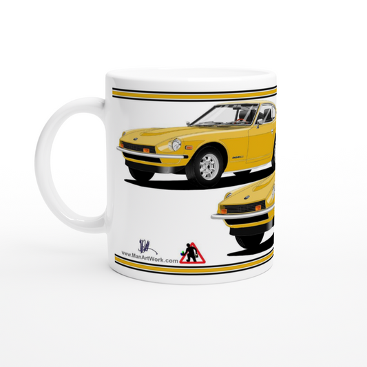 Datsun 260Z in Yellow Art Mug