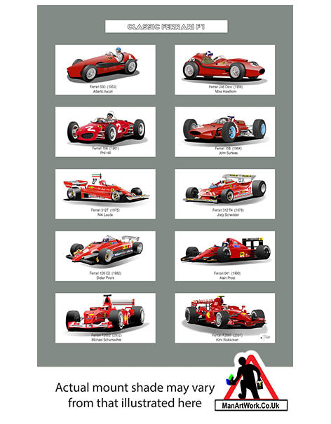 F1 motor racing classic Ferrari A4 Art Print