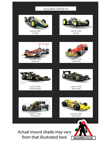 F1 motor racing classic Lotus A4 Art Print